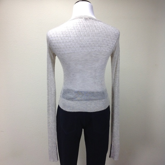 Fossil Light Gray Shear Long Sleeve Cardigan - Picture 3 of 5